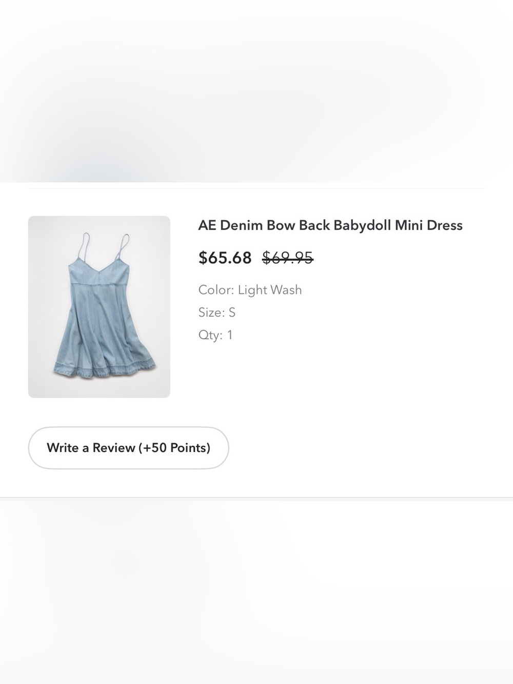 American Eagle Outfitters Light Wash Denim Bow-Back Skirt